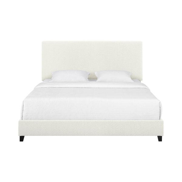 Upholstered Panel Bed White