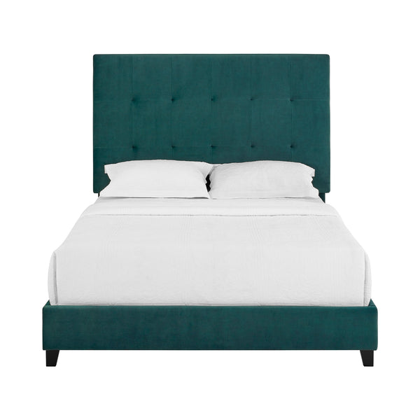 Upholstered Tufted Panel Bed Green