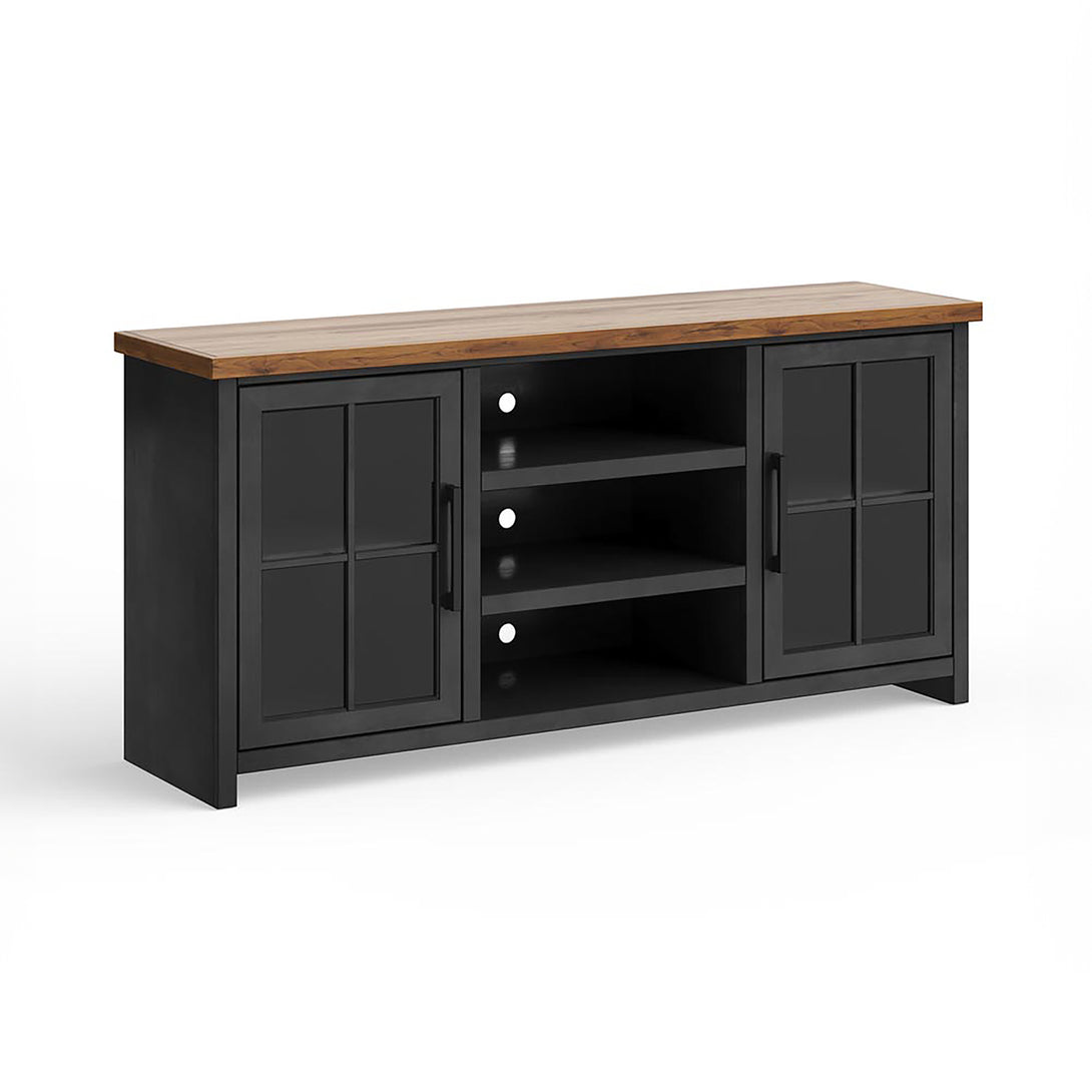 Essex 67-inch TV Stand supports TVs up to 80" Black/Whiskey - Modern Farmhouse