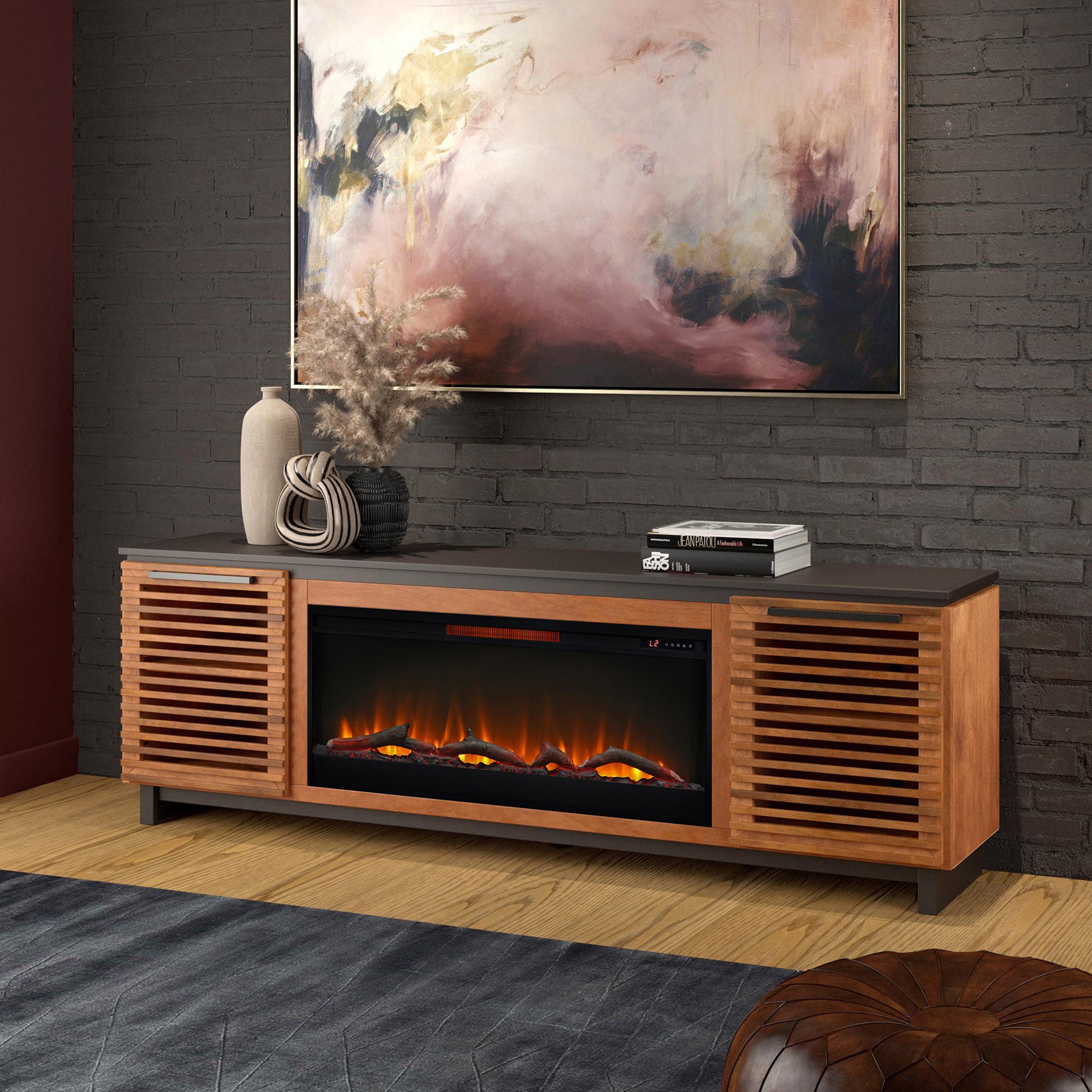 Glam tv stand with fireplace hotsell