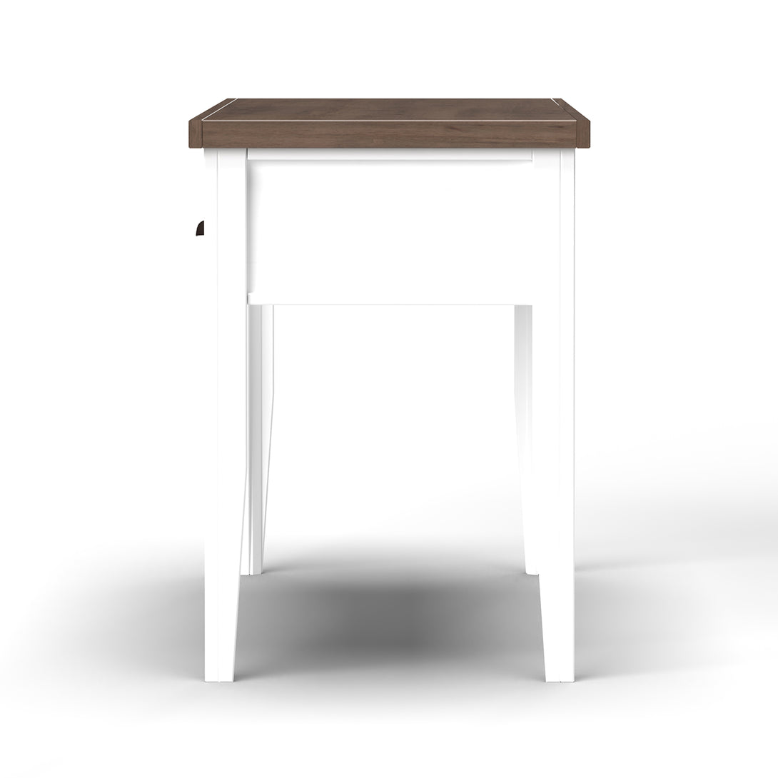 Hampton Writing Desk Jasmine Whitewash/Barnwood - Modern Farmhouse - Side View