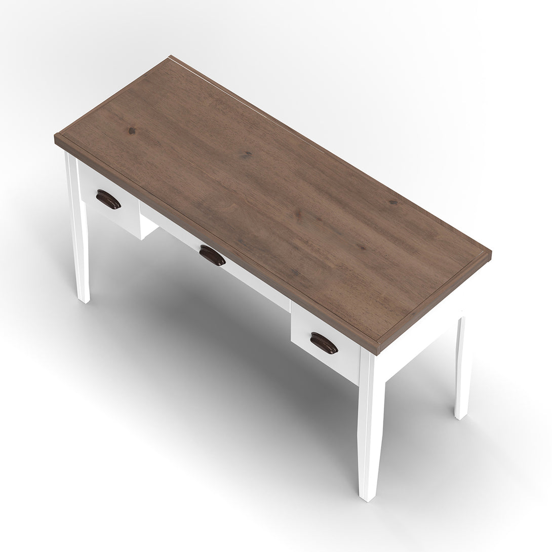 Hampton Writing Desk Jasmine Whitewash/Barnwood - Modern Farmhouse - Top View