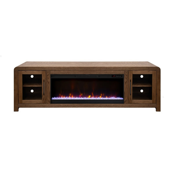 Haven 82" Fireplace TV Stand with Glass Doors