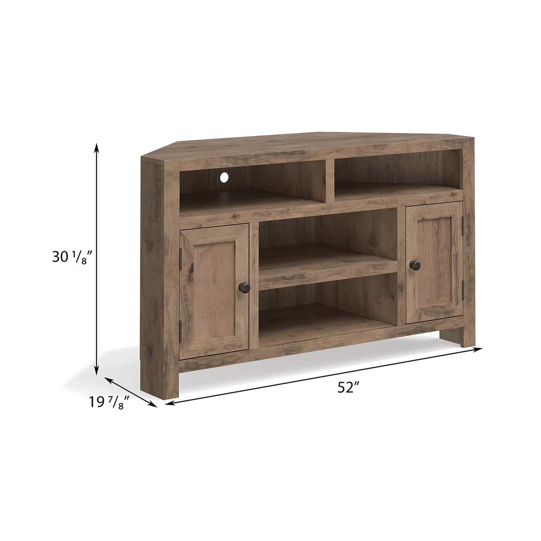 Joshua Creek 52-inch Corner TV Stand fits up to 55 inch Barnwood - Modern