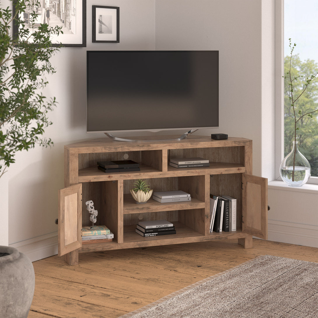 Joshua Creek 52 inch Corner TV Stand Barnwood - Modern