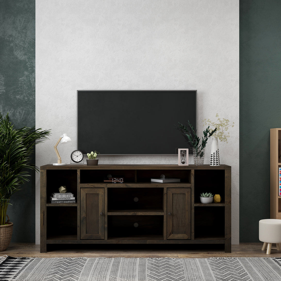 Joshua Creek 74-inch TV Stand Barnwood - Rustic Modern
