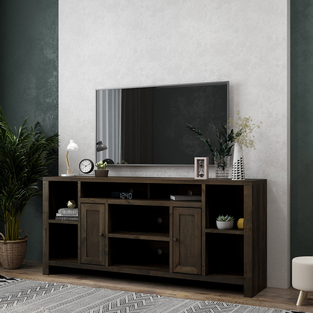 Joshua Creek 74" TV Stand fits up to 85 inch Barnwood - Rustic Modern