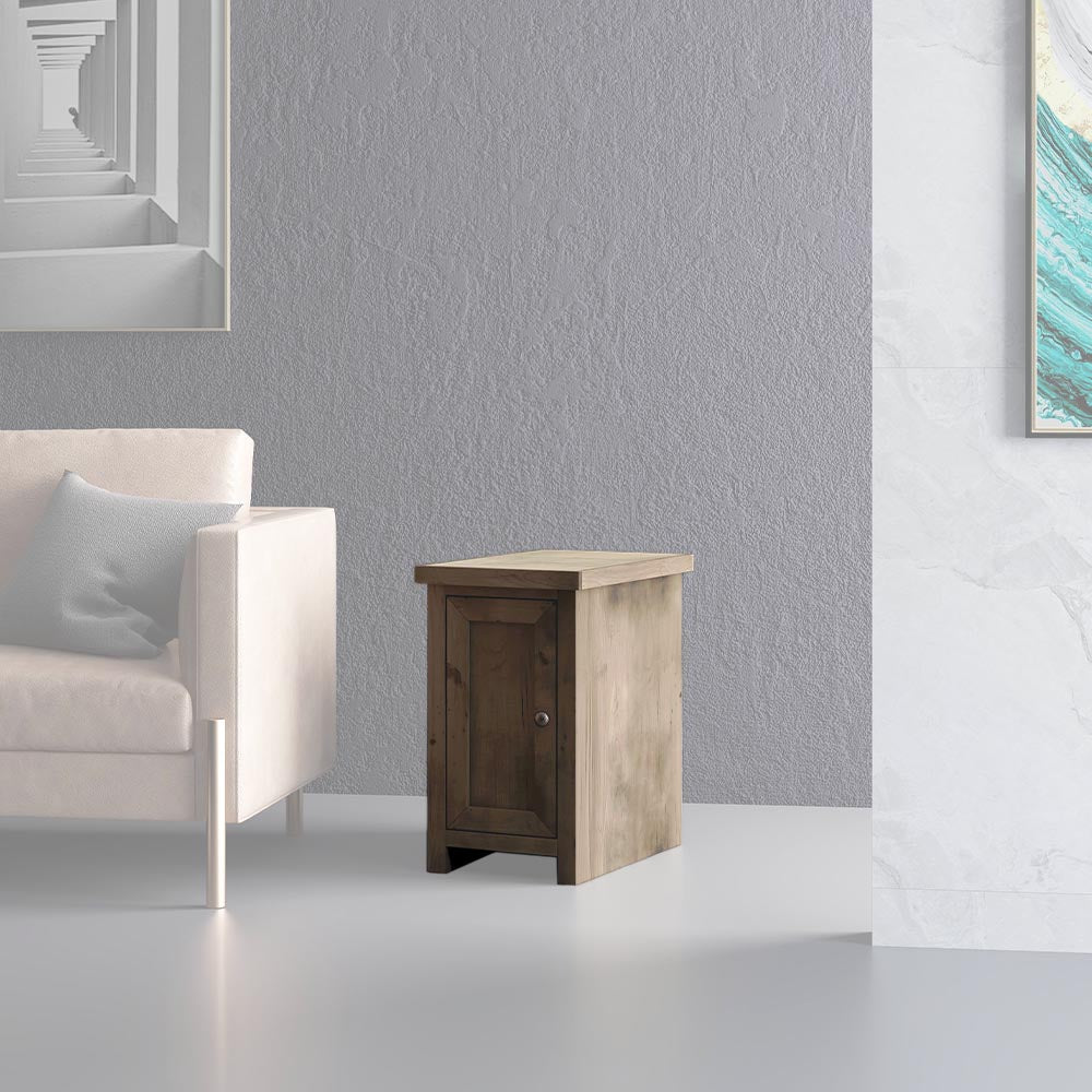 Joshua Creek Chairside Table Barnwood - Transitional - White Out