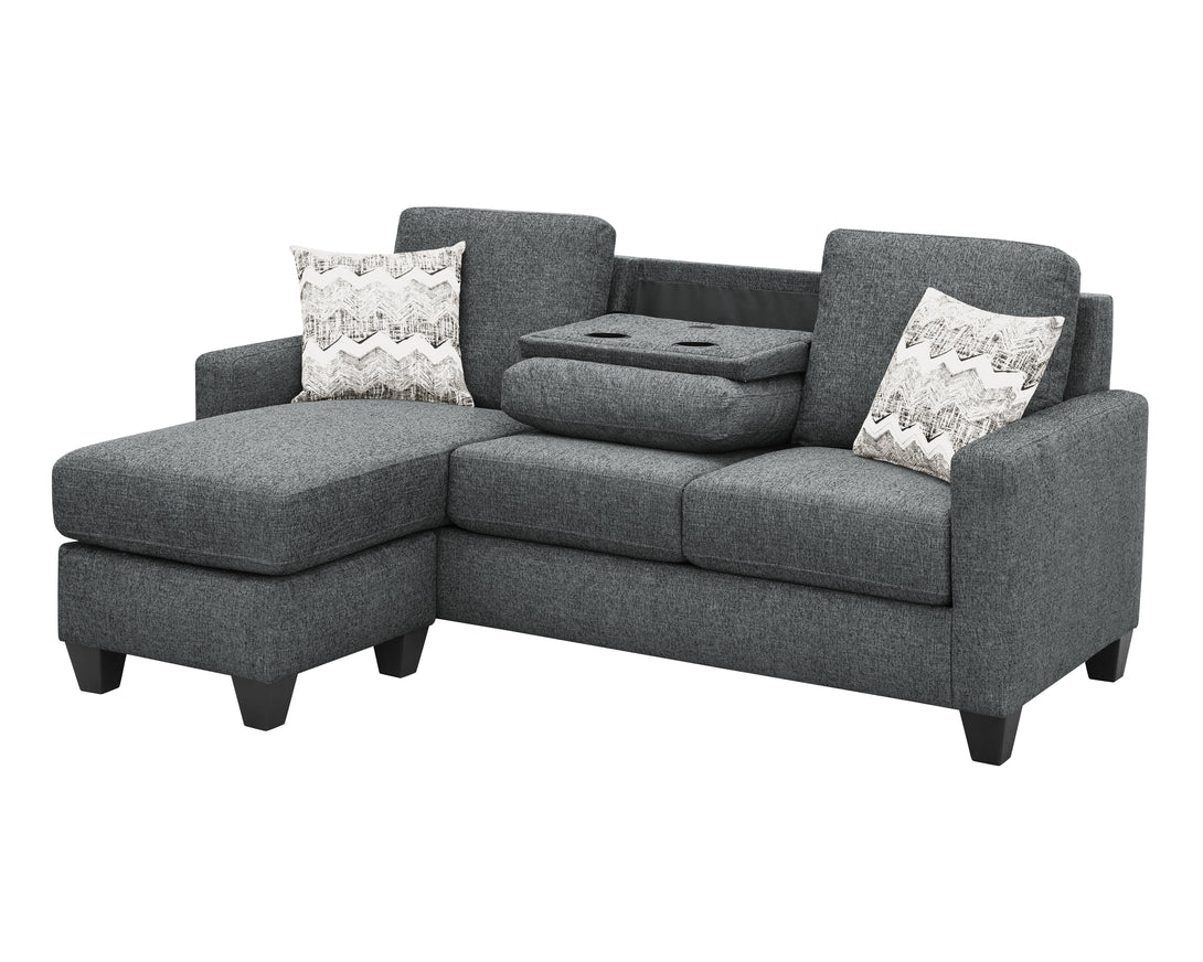 Keaton Reversible Chaise Sofa Endurance Graphite - Modern - Side View