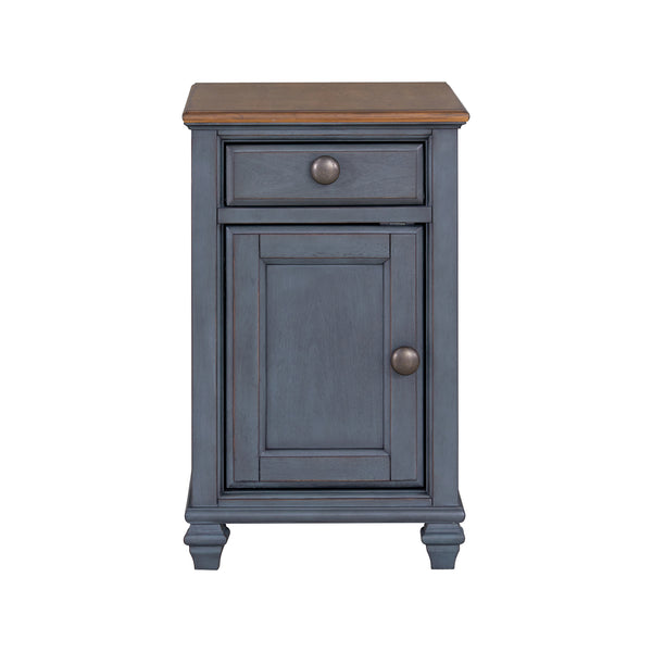 Americana Chairside Table Corduroy Blue - Traditional