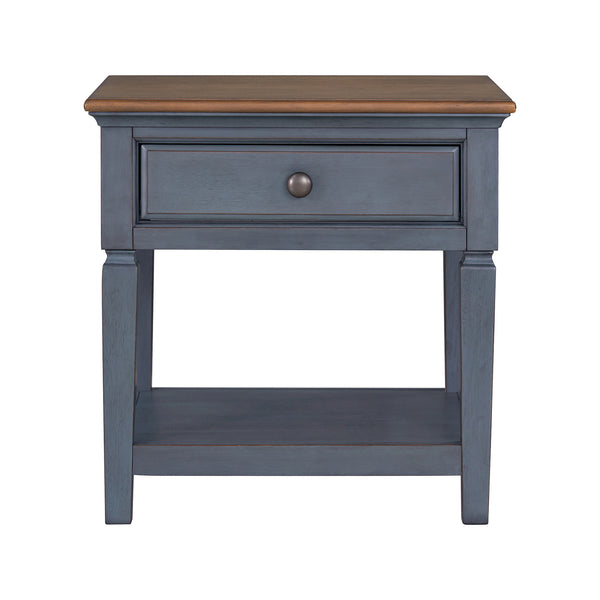 Americana End Table Corduroy Blue - Traditional