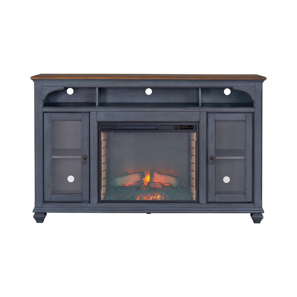 Americana 66" Fireplace TV Stand Corduroy Blue - Modern