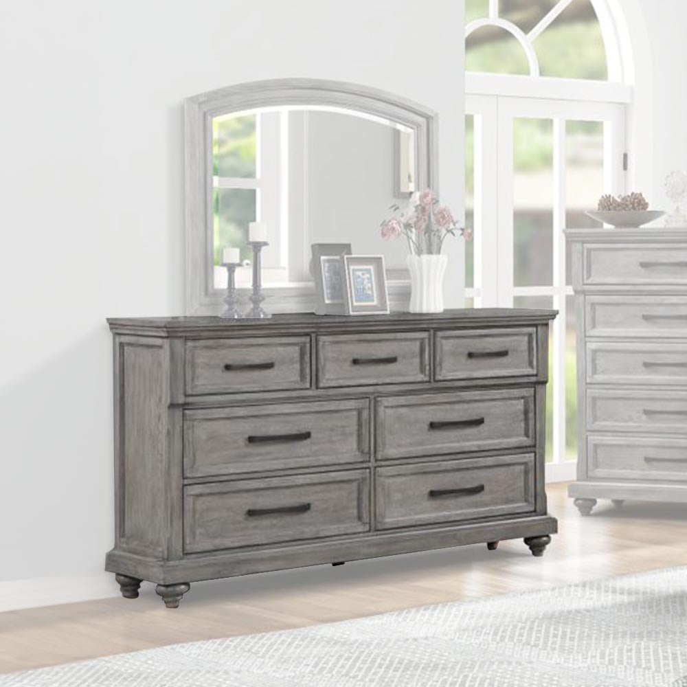 Linsey Dresser Heather Gray - Contemporary - White Out