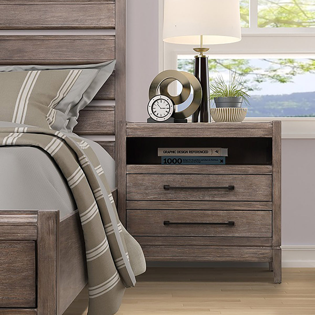 Montrose Nightstand Charcoal Brulee Rustic