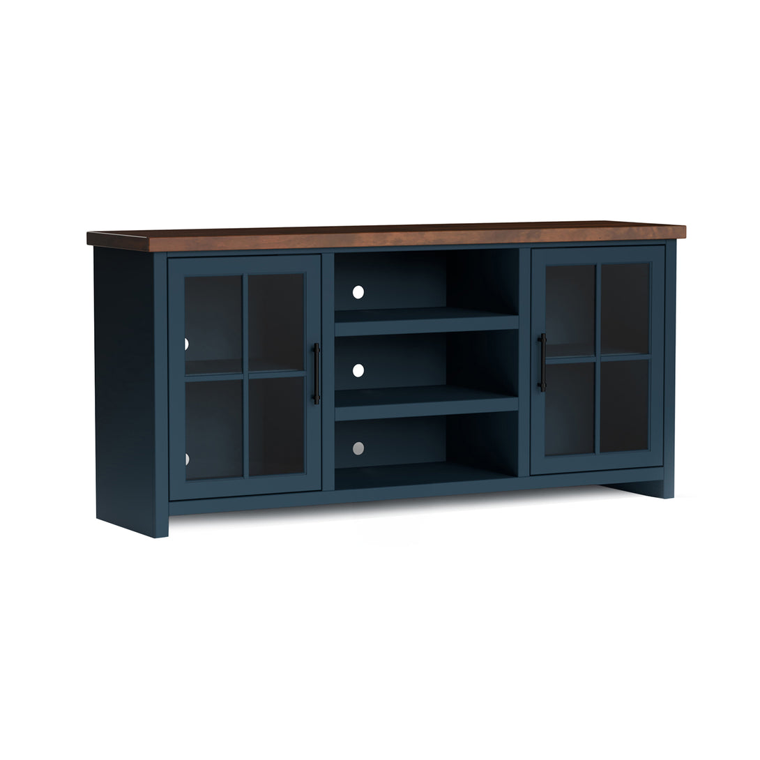Nantucket 67" TV Stand fits up to 80 inch Denim/Whiskey - Modern Farmhouse