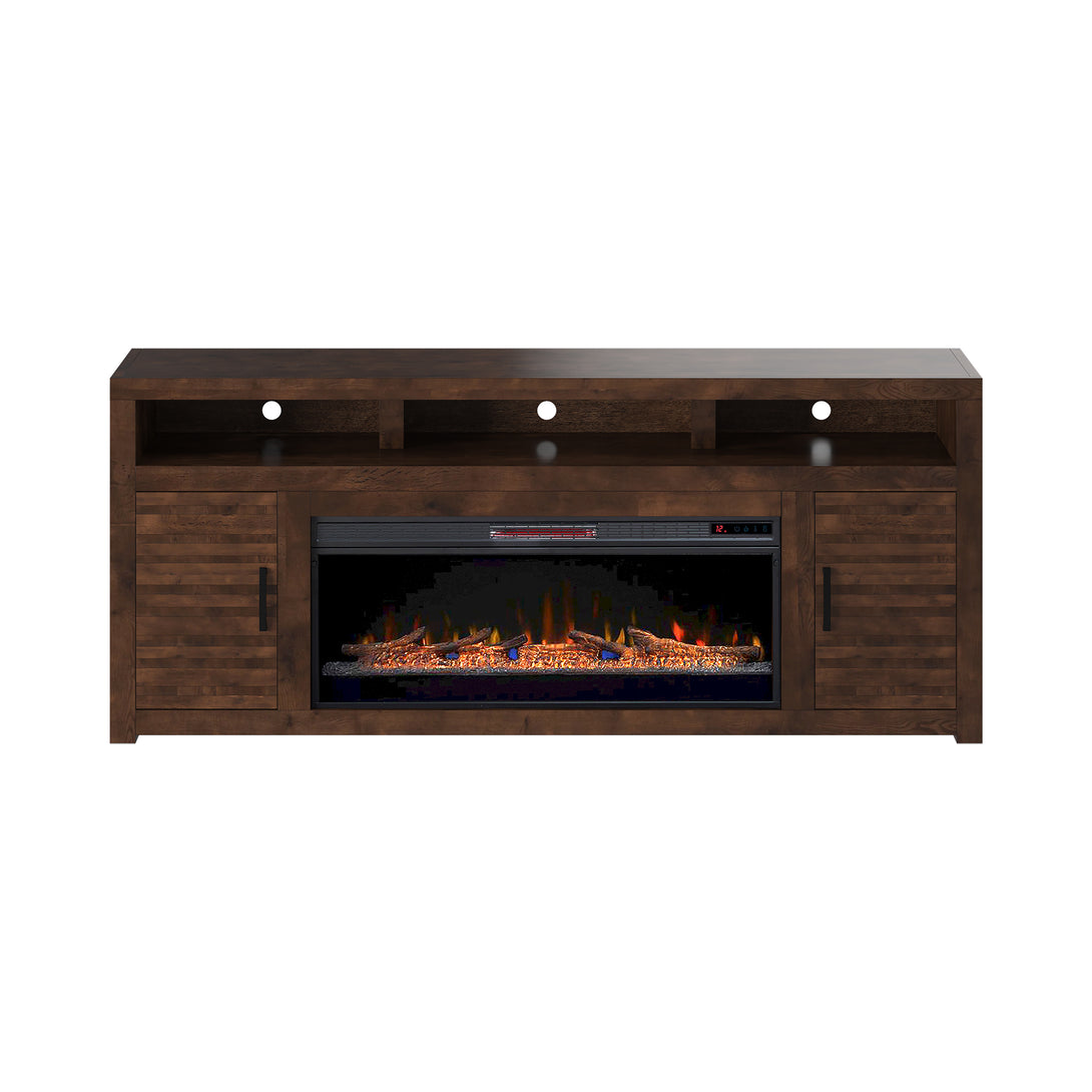 Sausalito 78" Fireplace TV Stand Whiskey - Transitional