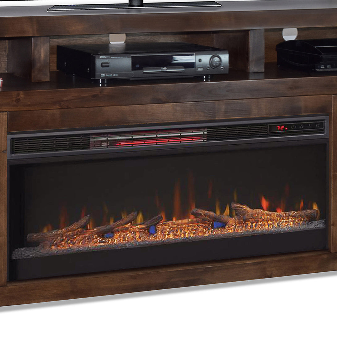 Sausalito 78" Fireplace TV Stand Whiskey - Transitional - Close View