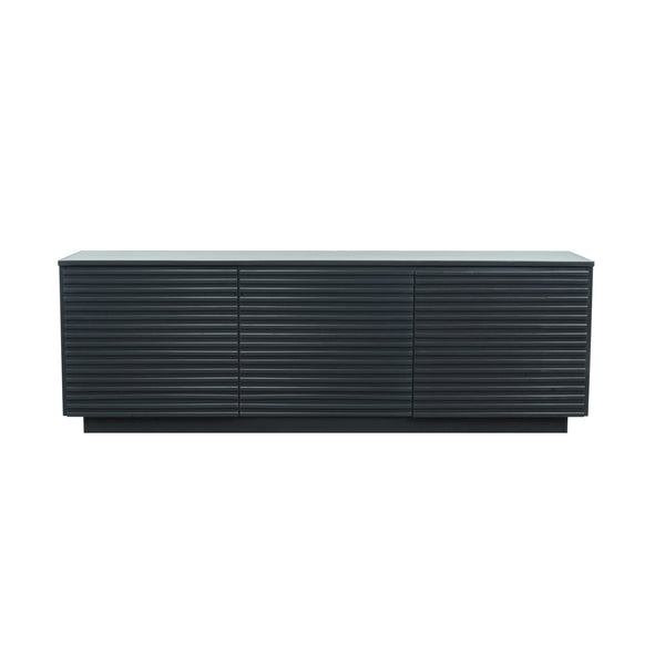 Stardust 74" Three Door TV Stand Black - Modern