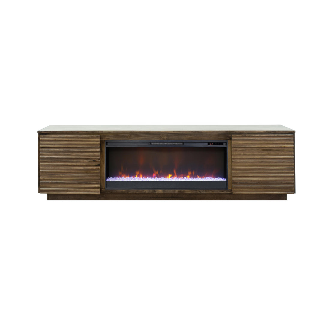 Stardust 89" Fireplace TV Stand Bourbon - Modern