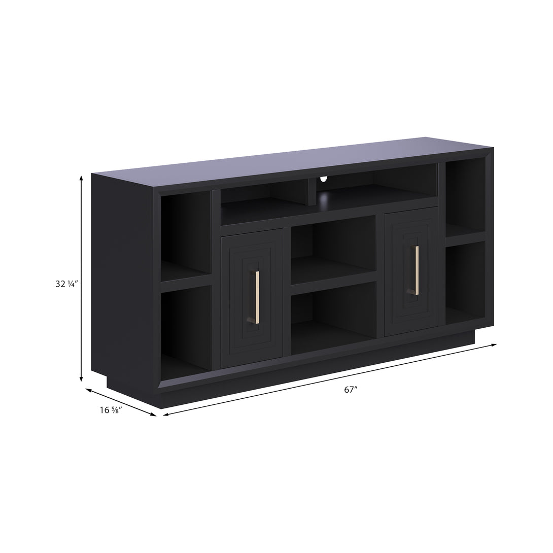 Sunset 67" TV Stand fits up to 80 inch Black - Modern