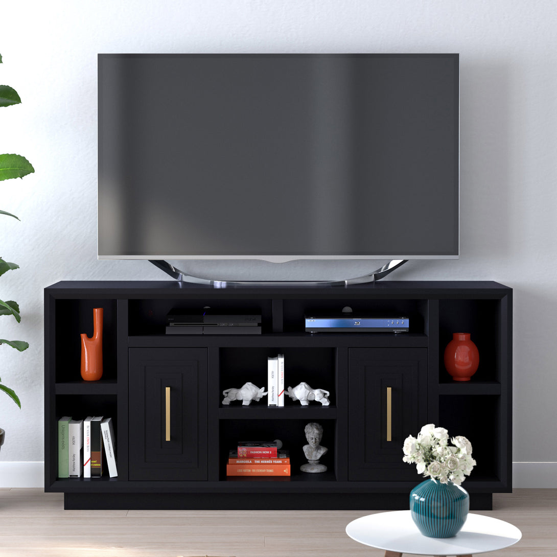 Sunset 67 inch TV Stand Black - Modern