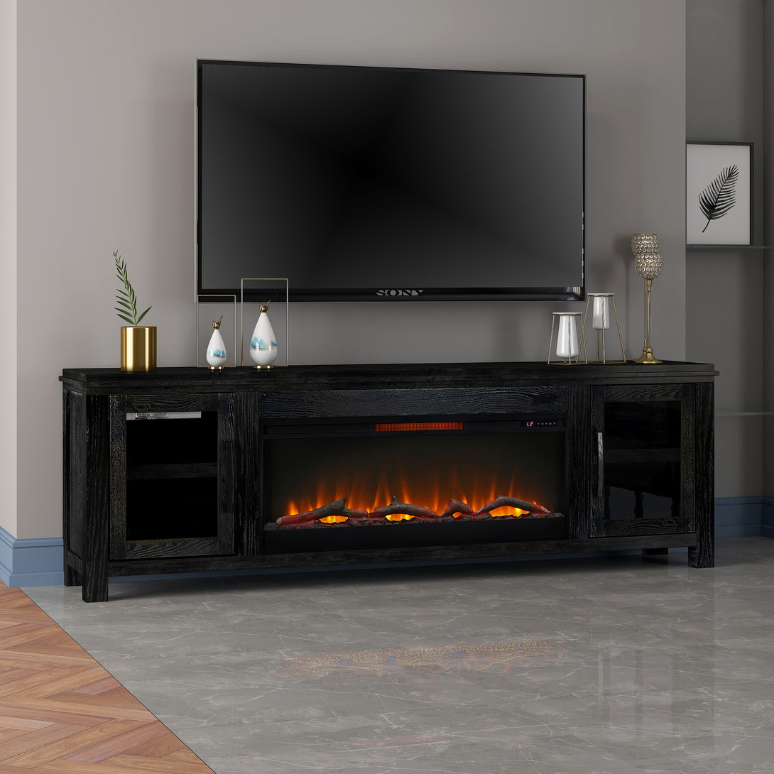 Tybee 86-inch Fireplace TV Stand Clove - Contemporary