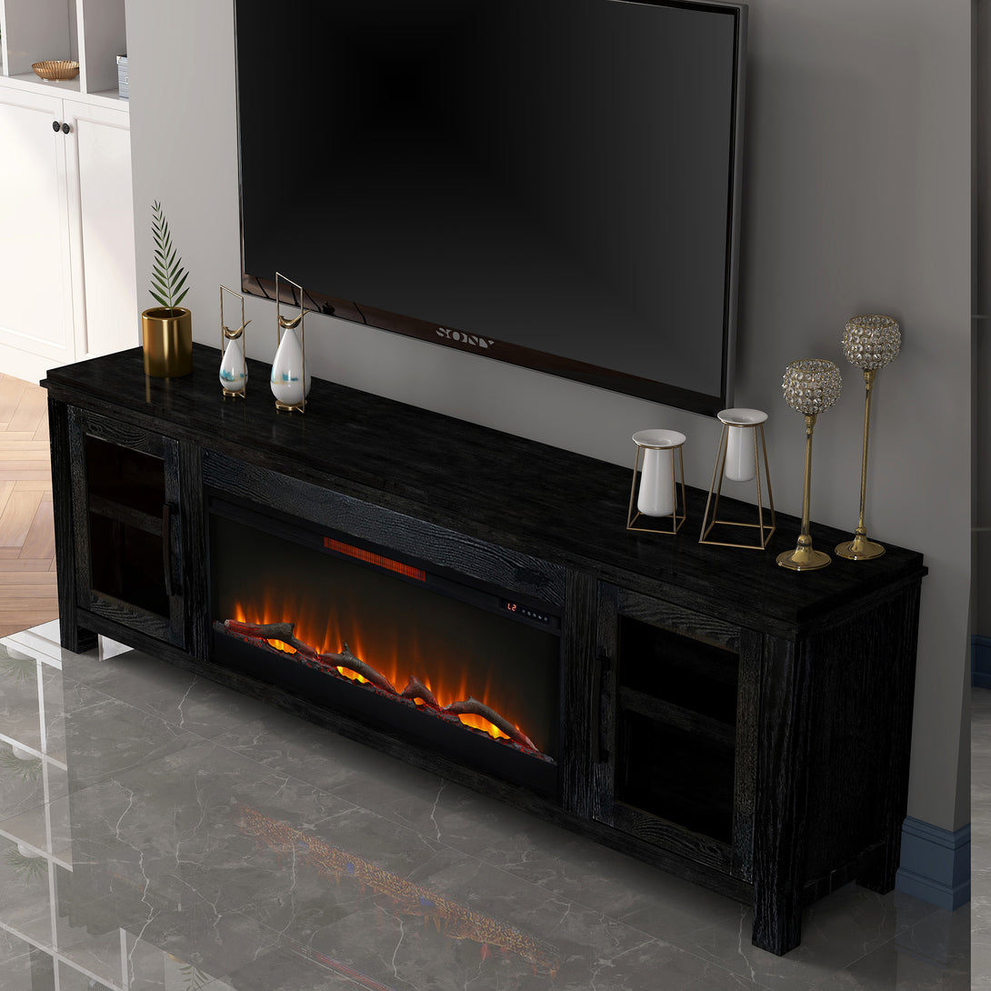 Tybee 86 inch Fireplace TV Stand Clove - Contemporary