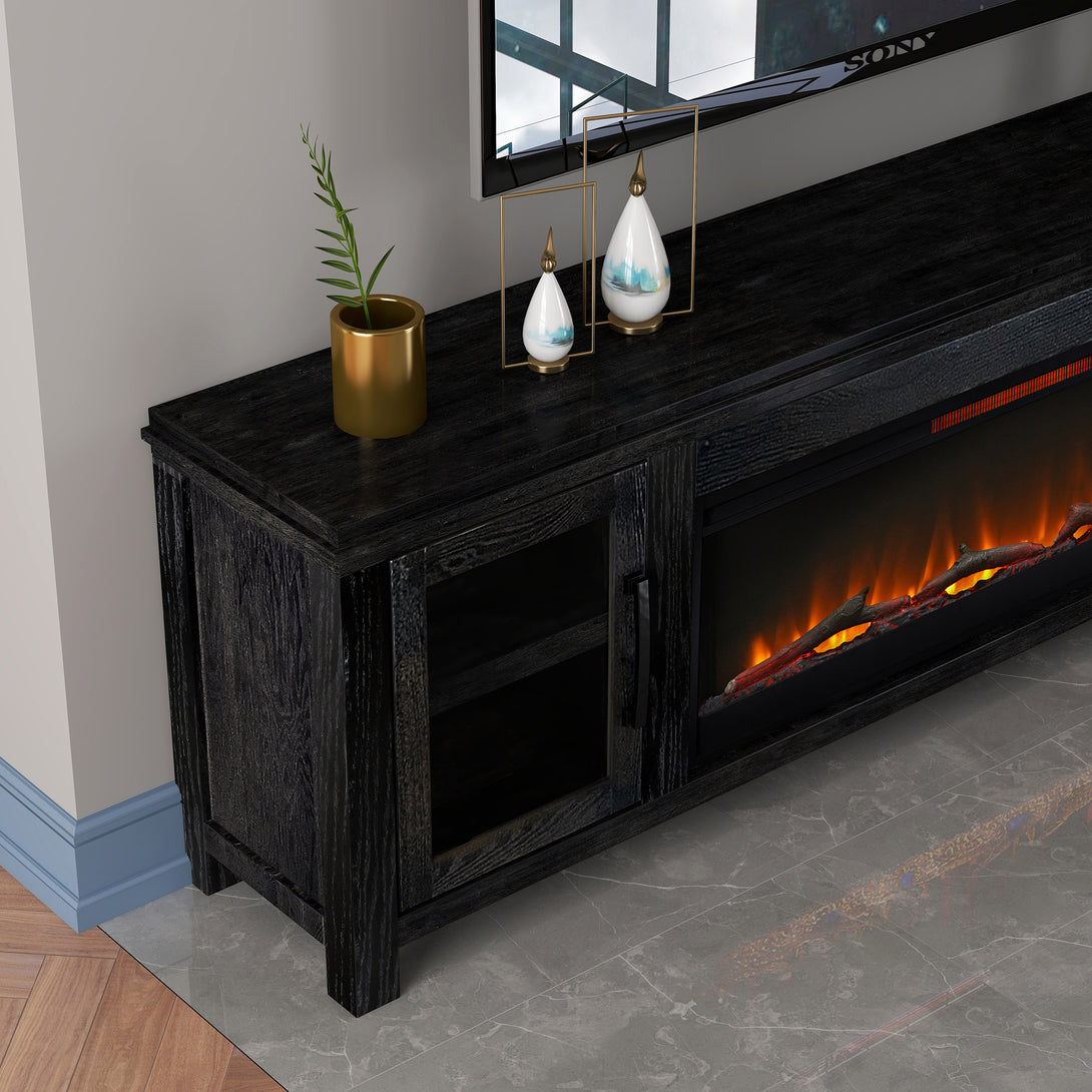 Tybee 86" Fireplace TV Stand fits up to 95 inch Clove - Contemporary