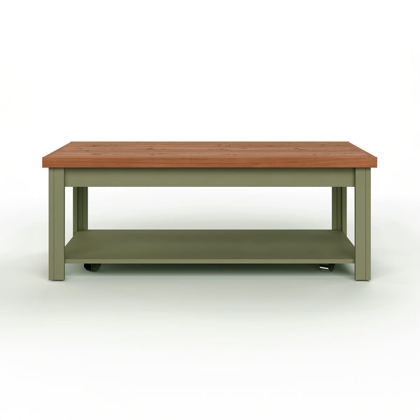 Vineyard Coffee Table Sage Green/Fruitwood - Modern Farmhouse