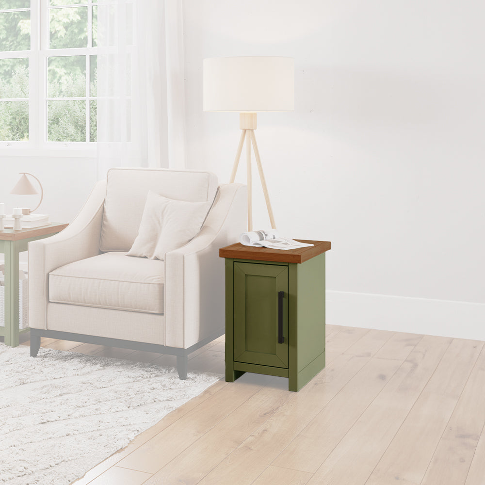 Vineyard Chairside Table Sage Green/Fruitwood - Modern Farmhouse - White Out