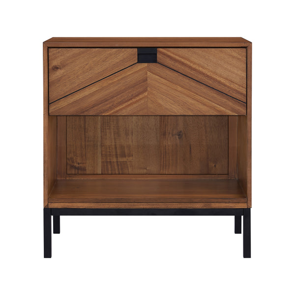 Astoria Nightstand Natural Herringbone - Contemporary