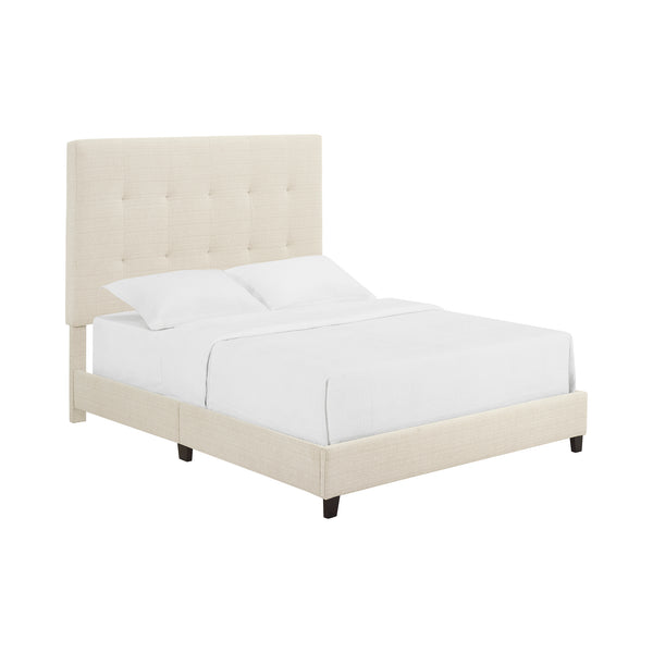 Bridger Upholstered Tufted Panel Bed Beige