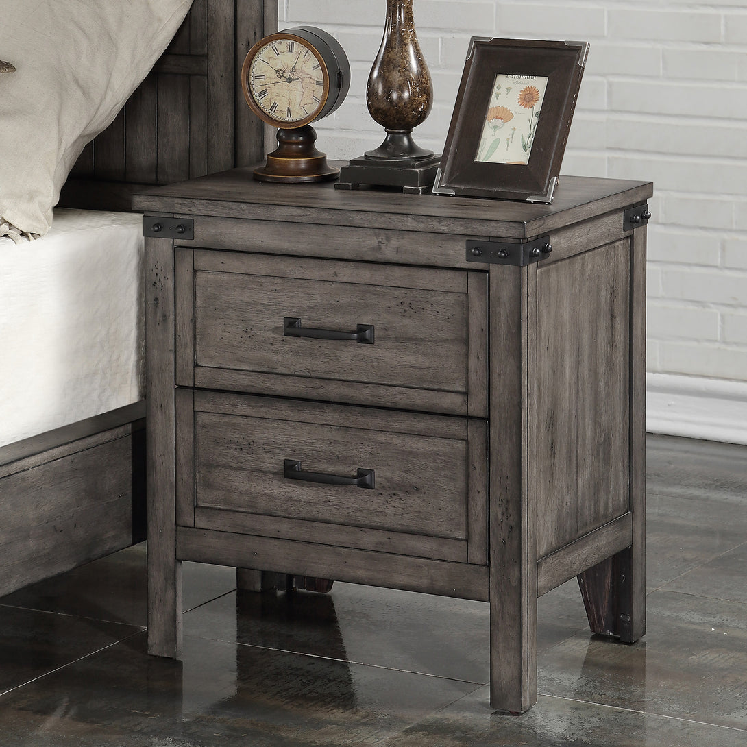 Storehouse Nightstand drawer Smoked Grey - Rustic