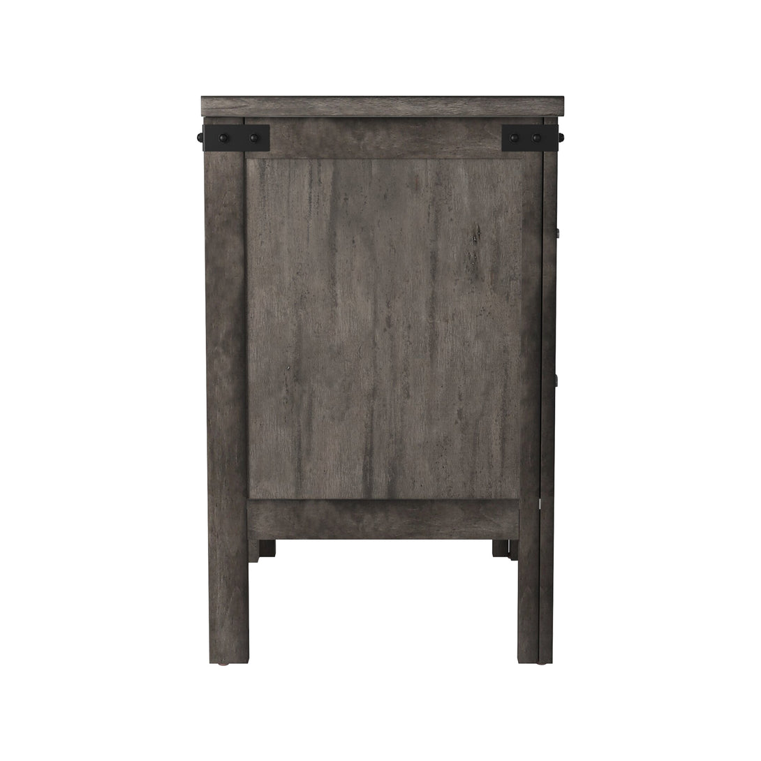 Storehouse Nightstand Smoked Grey Rustic Side View